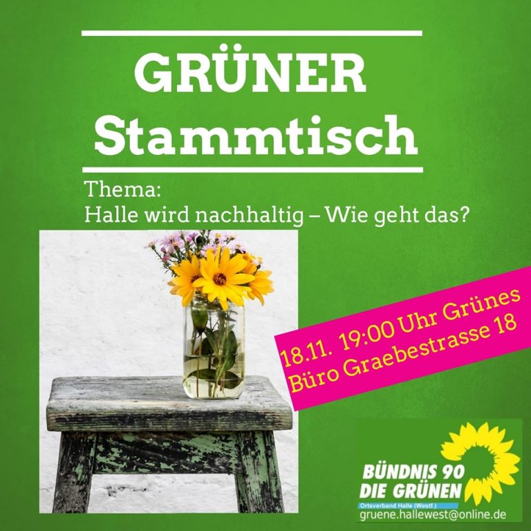 Nächster GRÜNER Stammtisch – save the date!
