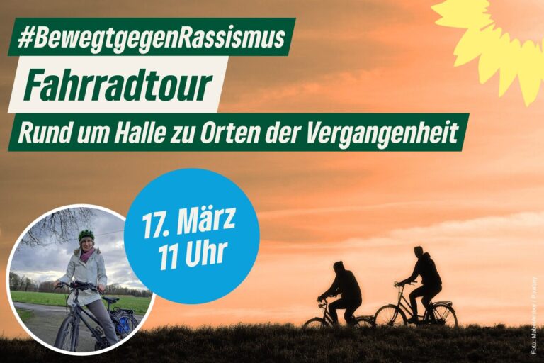 Aktive Teilnahme an den Internationalen Wochen gegen Rassismus: Grüne Halle Westf. organisieren geführte Radtour