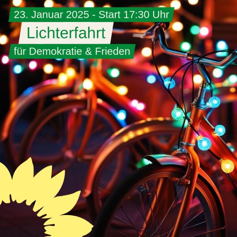 Lichterfahrt für den Zusammenhalt: Haller GRÜNE laden zur bunten Fahrrad-Demo ein