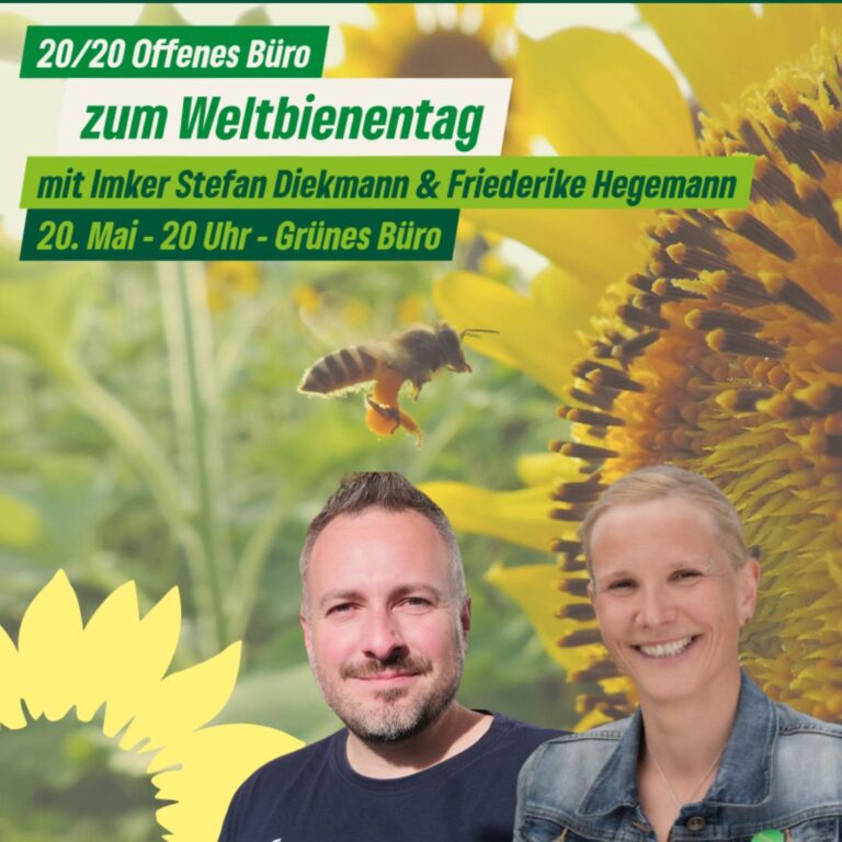 Offenes Büro der Haller Grünen zum Welttag der Bienen – Imker-Vorsitzender Stefan Diekmann zu Gast