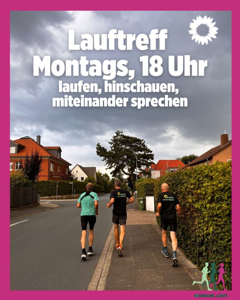 Lauftreff mit den GRÜNEN: Mitlaufen, nachfragen, ins Gespräch kommen